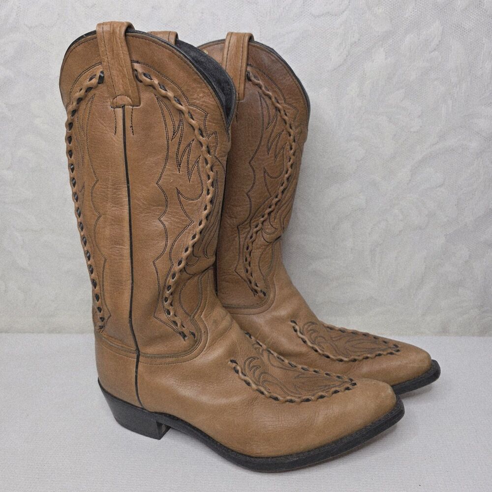 Dan Post Mens Phoenix DP26644 Walnut Deertan Western Boots Size 8.5EW